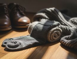 Pohodlné módne ponožky s farebným akcentom na nohe